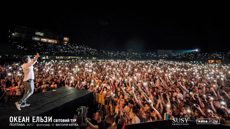 Концерт «Океану Ельзи» у Полтаві: 25 тисяч глядачів та втрачений голос Вакарчука