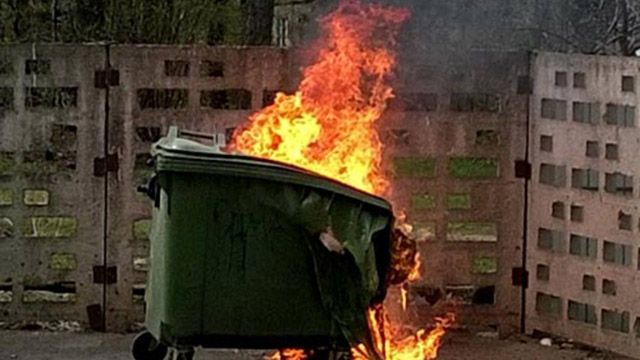 У Полтаві гасили вогонь у сміттєбаку