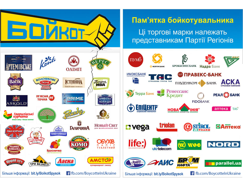 Українці закликають не купувати у Партії Регіонів