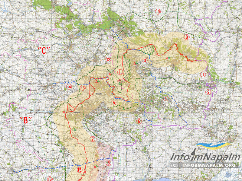В мережу виклали карту з точною лінією розмежування сил на Донбасі