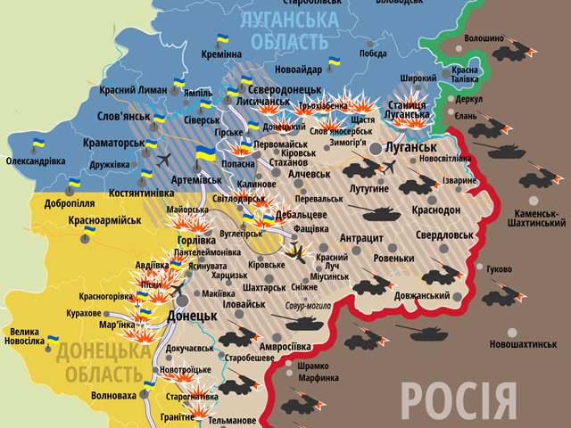 Карта АТО: ситуація на сході України за станом на 20 січня