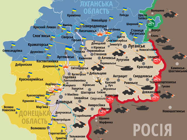 Карта АТО: ситуація на сході України станом на 10 квітня