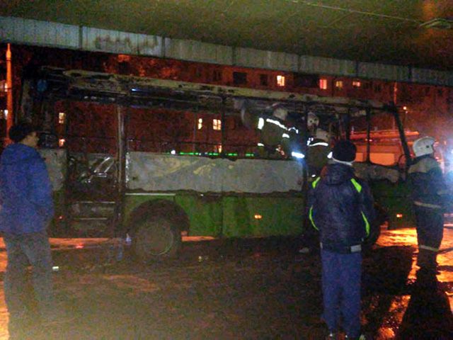 У Полтаві згорів маршрутний автобус