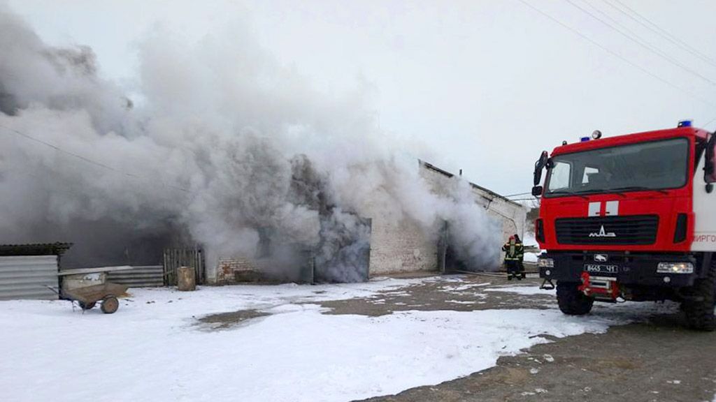 Вогнеборці ліквідували пожежу в будівлі інкубатора птахоферми