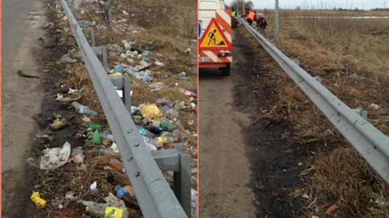 З одного кілометра автодороги «Київ - Харків» вивезли три вантажівки сміття