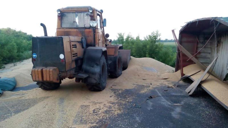 У Семенівському районі перевернулася вантажівка із соєю