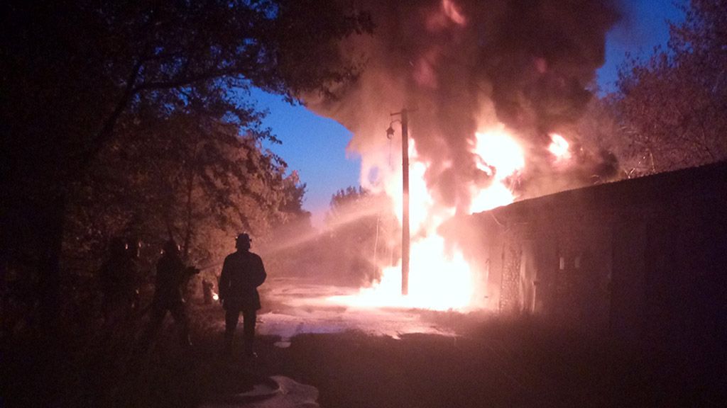 У Пирятинському районі горів гаражний кооператив