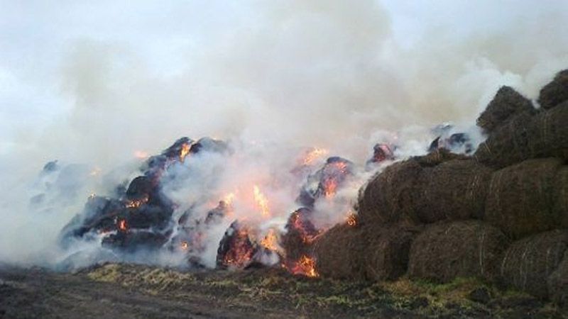 У Новосанжарському районі згорів сінник