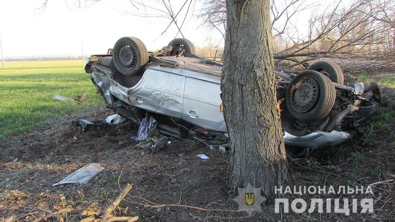 У Шишацькому районі автомобіль злетів у кювет, врізався у дерево і перекинувся