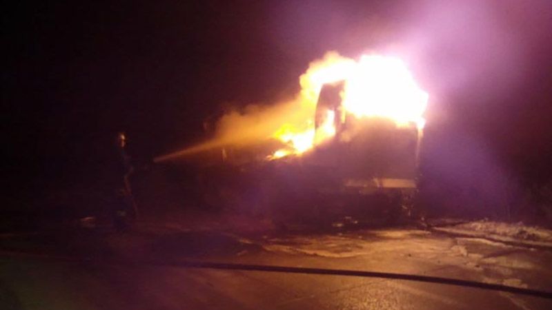 У Кобеляцькому районі згоріла вантажівка з матрацами