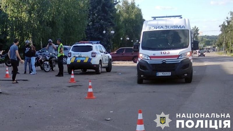 На Полтавщині в ДТП трамовано мотоцикліста