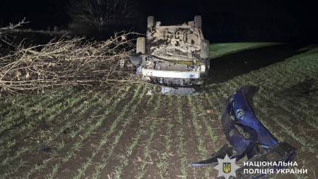 На Кременчуччині перекинувся автомобіль: постраждав чоловік