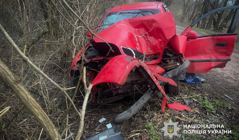  У Миргородському районі автомобіль врізався у дерево: постраждали двоє людей