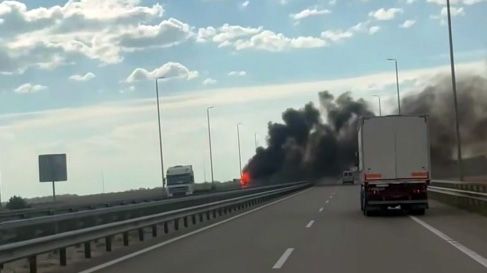 На трасі Кременчук — Полтава поблизу Бутенок загорілася вантажівка